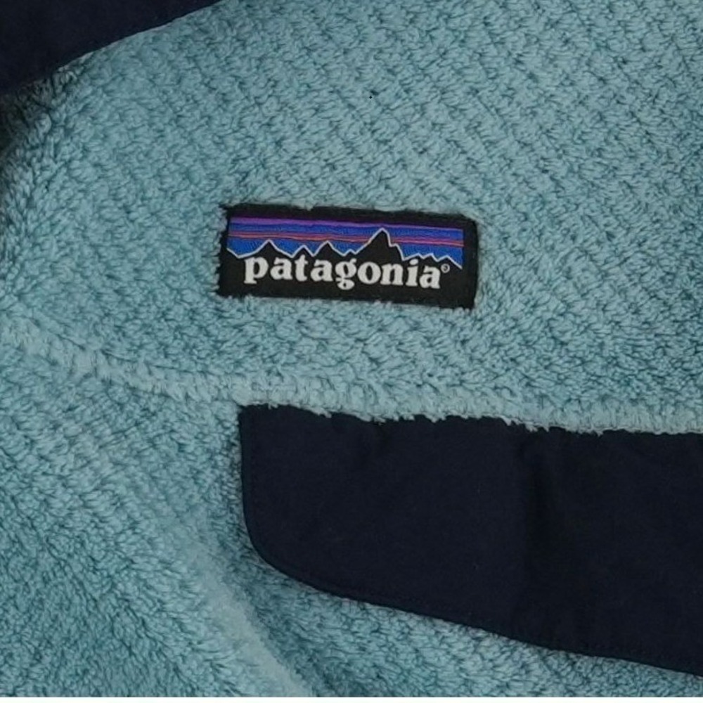 Patagonia Re Tool Pullover Fleece Top Sweater Women's Size Large Teal Blue Snap - Picture 4 of 8